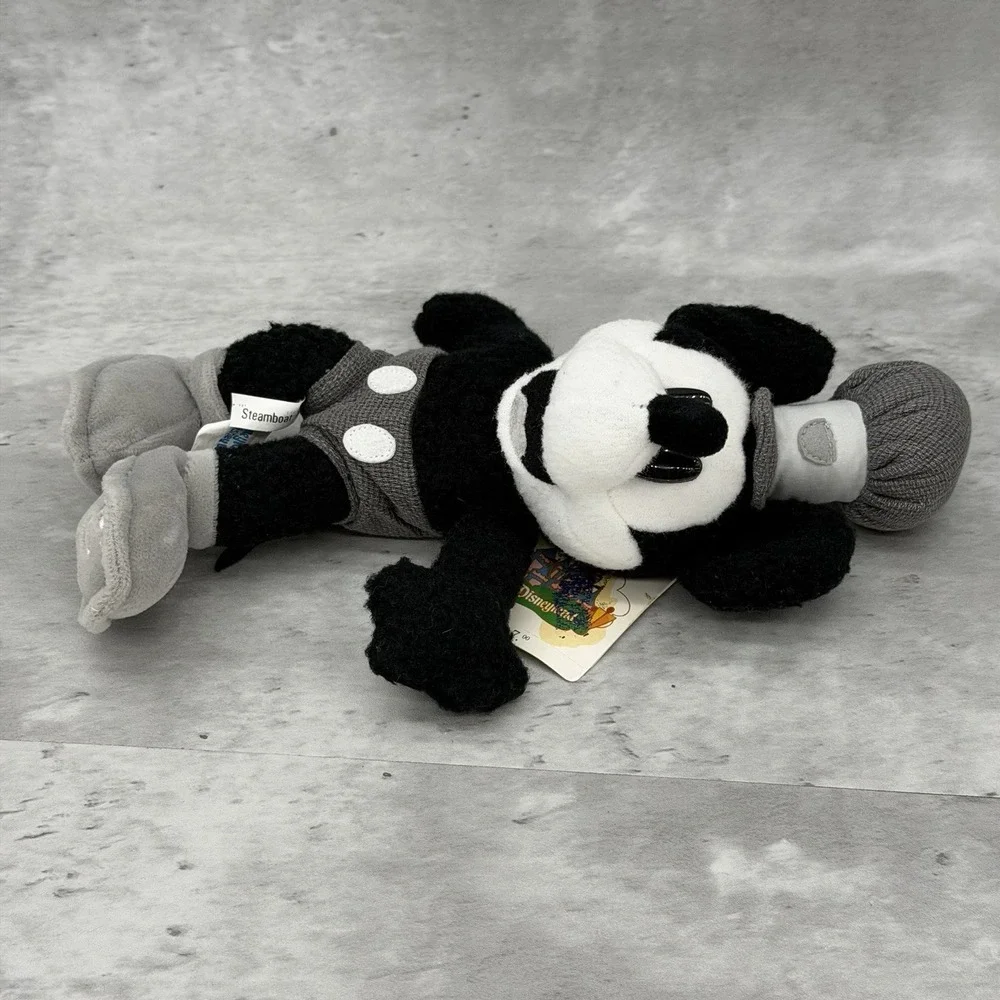 RARE DISNEYLAND TAG Mickey Mouse Steamboat Willie Millennium Plush Bean Bag NWT